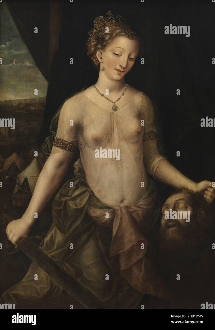 Judit, Jan Massijs, pittura, 16th secolo, Arte Belga Foto Stock