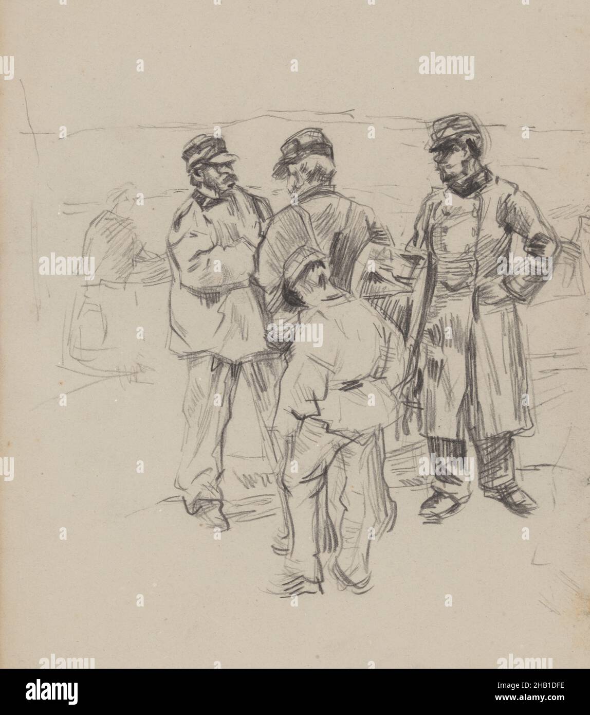 Soldiers, James Ensor, circa 1880-1890, disegno, Arte Belga Foto Stock