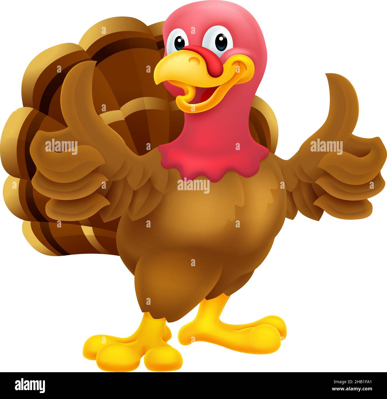 Tacchino Thanksgiving o Natale Bird Cartoon Illustrazione Vettoriale