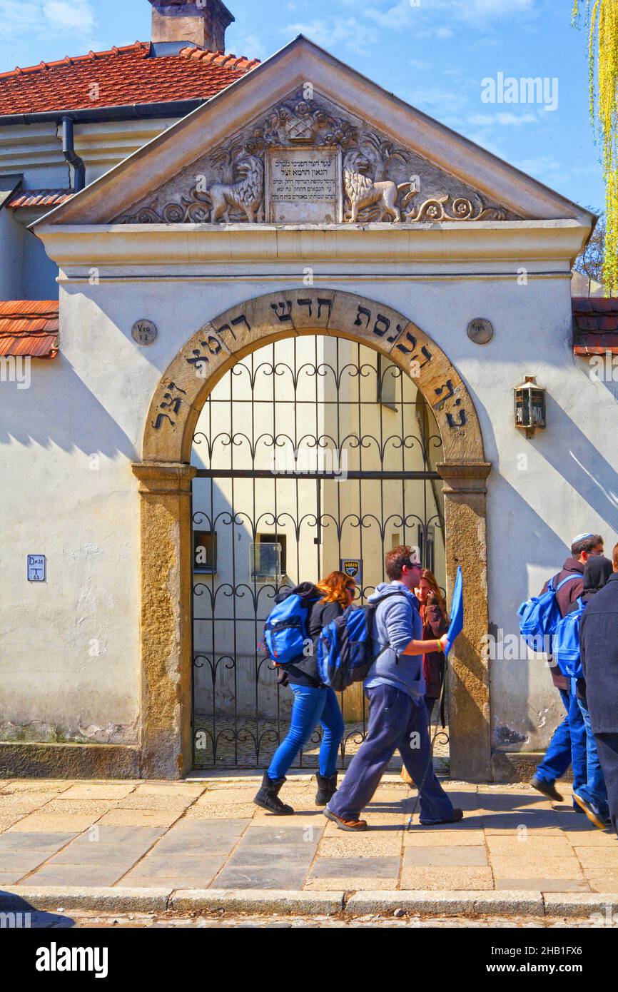 Polonia, Cracovia, Kazimierz, sinagoga Remuh. Foto Stock