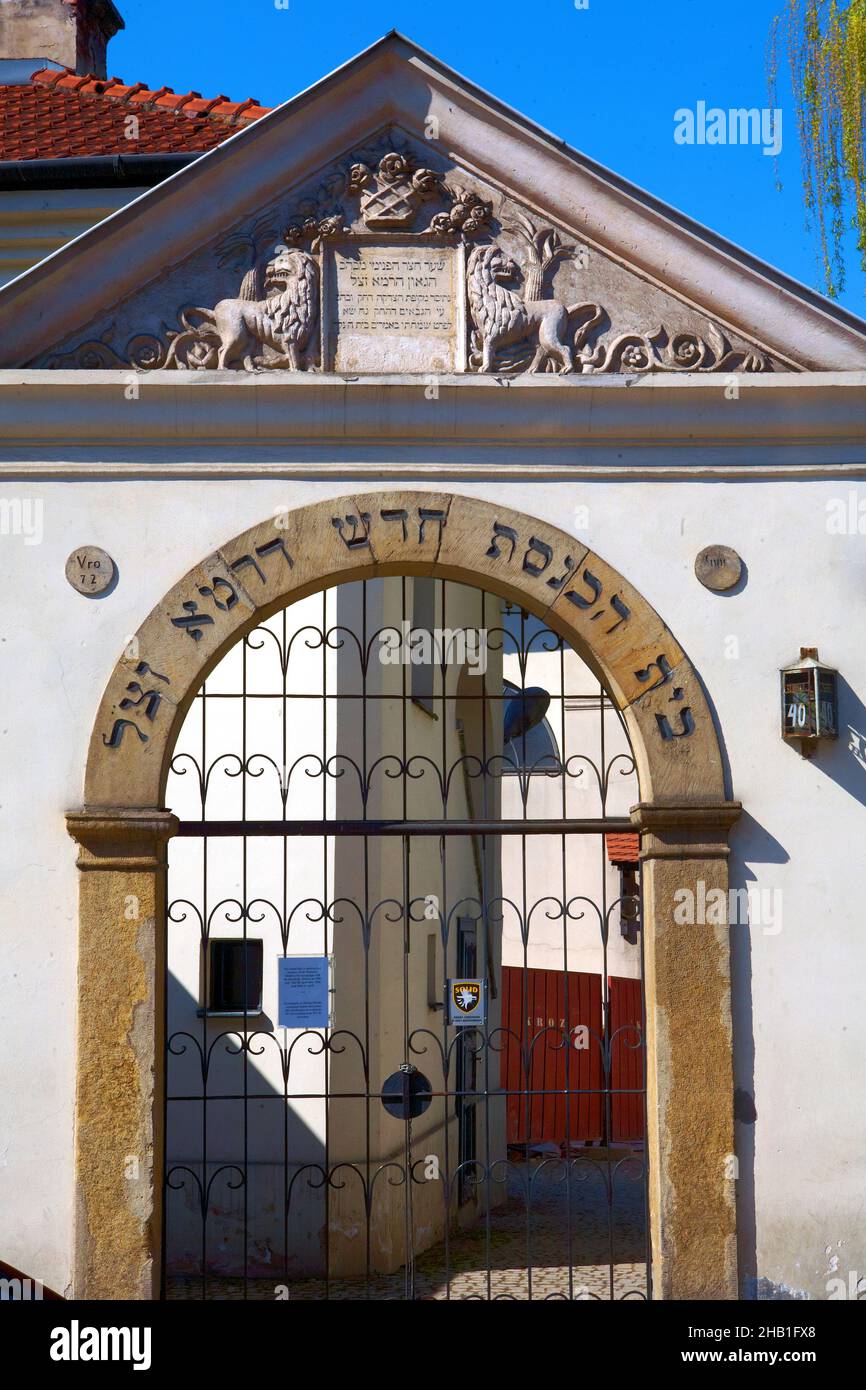 Polonia, Cracovia, Kazimierz, sinagoga Remuh. Foto Stock