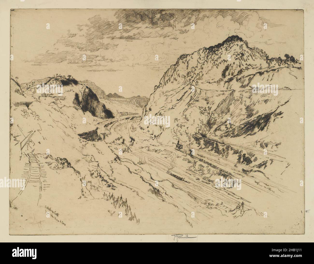 Culebra Cut, Panama, Joseph Pennell, cucina americana, 1860-1926, Acquaforte, 1912, immagine: 9 7/16 x 12 3/8 pollici, 23,9 x 31,4 cm Foto Stock
