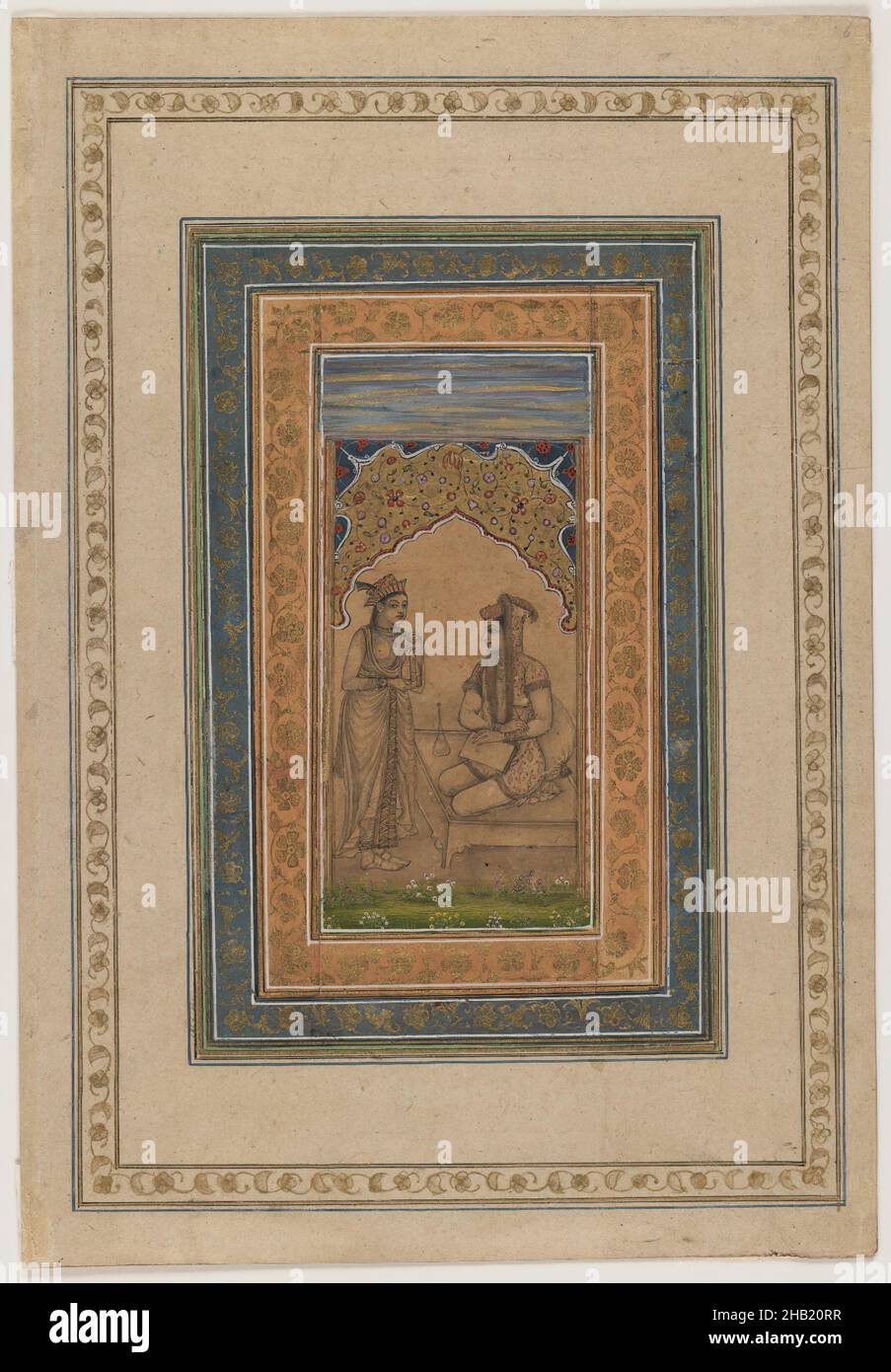 Pittura in miniatura, Pittura, Deccan, India, 18th secolo, 19 1/8 x 14 7/8 pollici, 48,5 x 37,8 cm Foto Stock