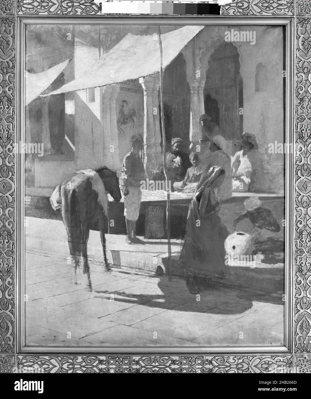 Negozio nativo a Bombay, India, Gwalior, Edwin Lord Weeks, americano, 1849-1903, olio su tela, n.d., 39 1/8 x 31 5/8 poll., 99,4 x 80,3 cm Foto Stock