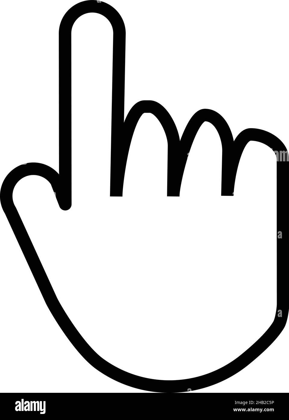 Icona del cursore del mouse. Icona vettoriale in una semplice forma a mano. Illustrazione Vettoriale