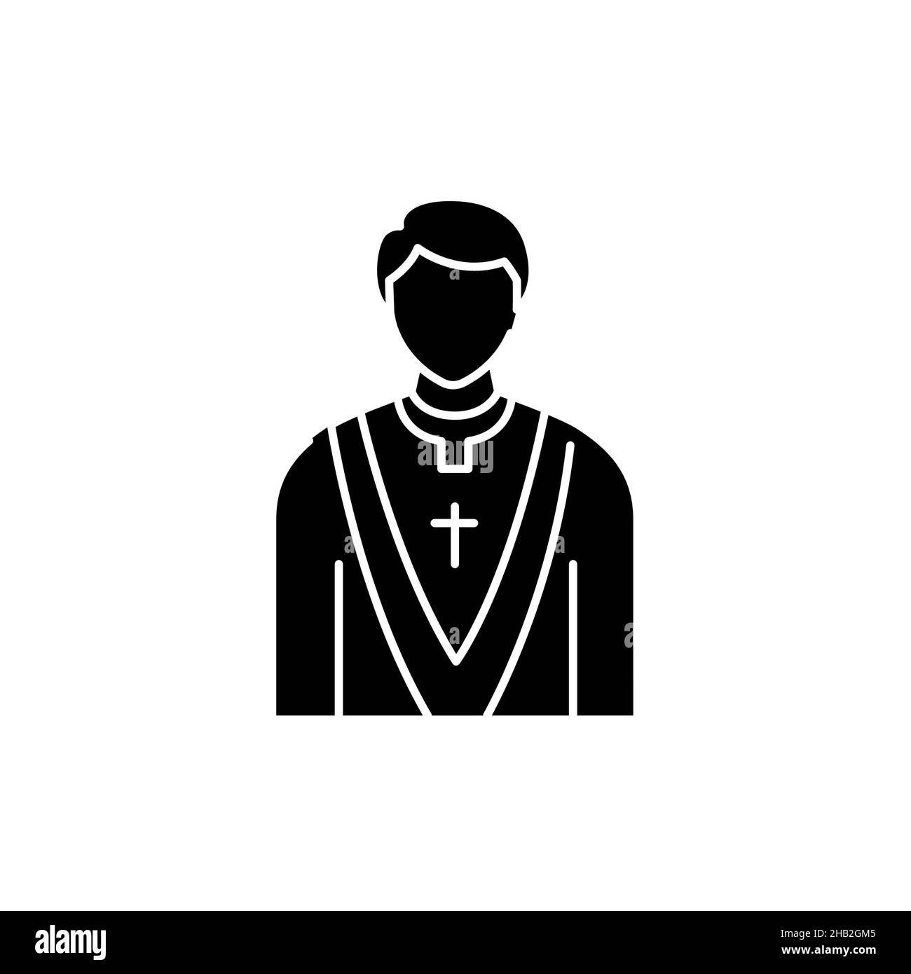 Icona a colori della linea prete. Religione. Accedi alla pagina Web Illustrazione Vettoriale