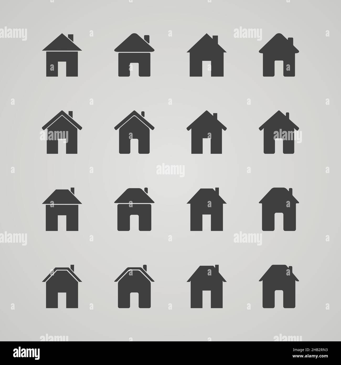 Set di icone di case, illustrazione vettoriale Illustrazione Vettoriale