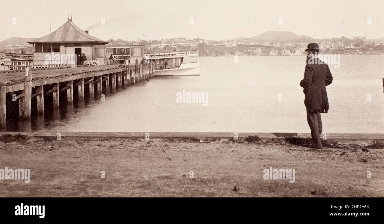 Auckland - da North Shore, studio Burton Brothers, studio fotografico, fine del XIX secolo o inizio del XX secolo, Dunedin, fotografia Foto Stock