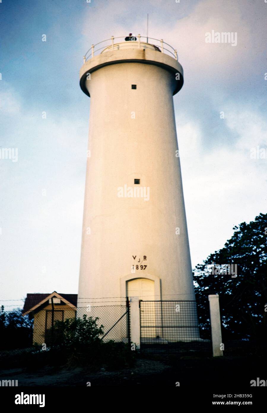 Faro Toco costruito nel 1897, Galera Point, Trinidad all'inizio degli anni '60 Foto Stock
