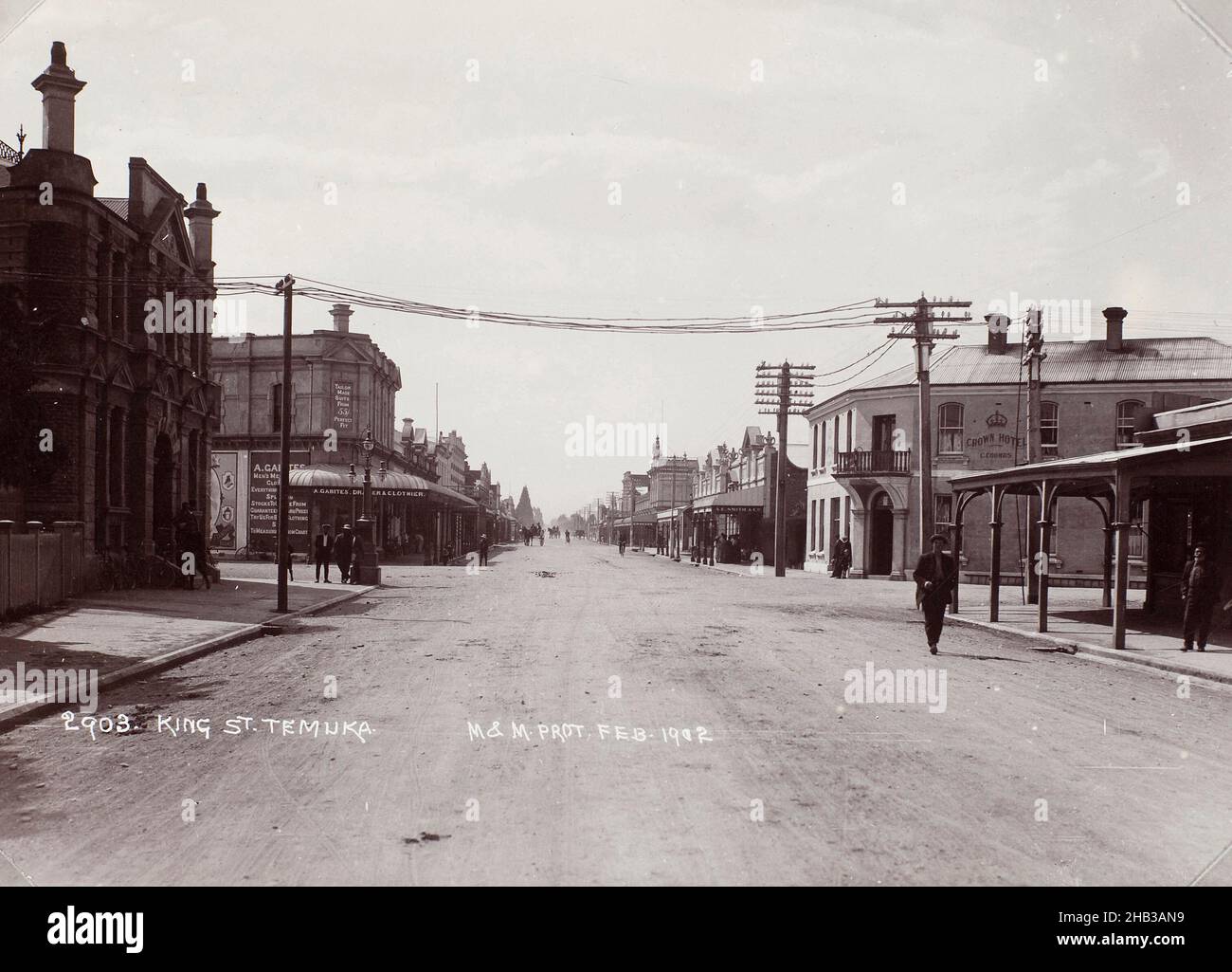 King Street, Temuka, Muir & Moodie studio, 1912, Temuka Foto Stock