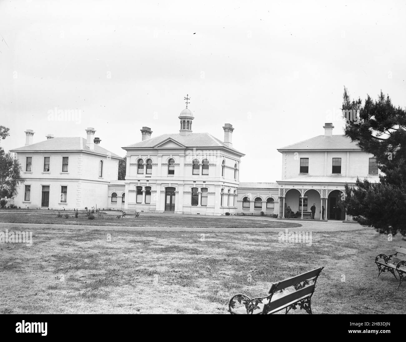 [Ospedale, Invercargill], studio Burton Brothers, studio fotografico, 1880s, Invercargill, processo su piastra a secco con gelatina Foto Stock