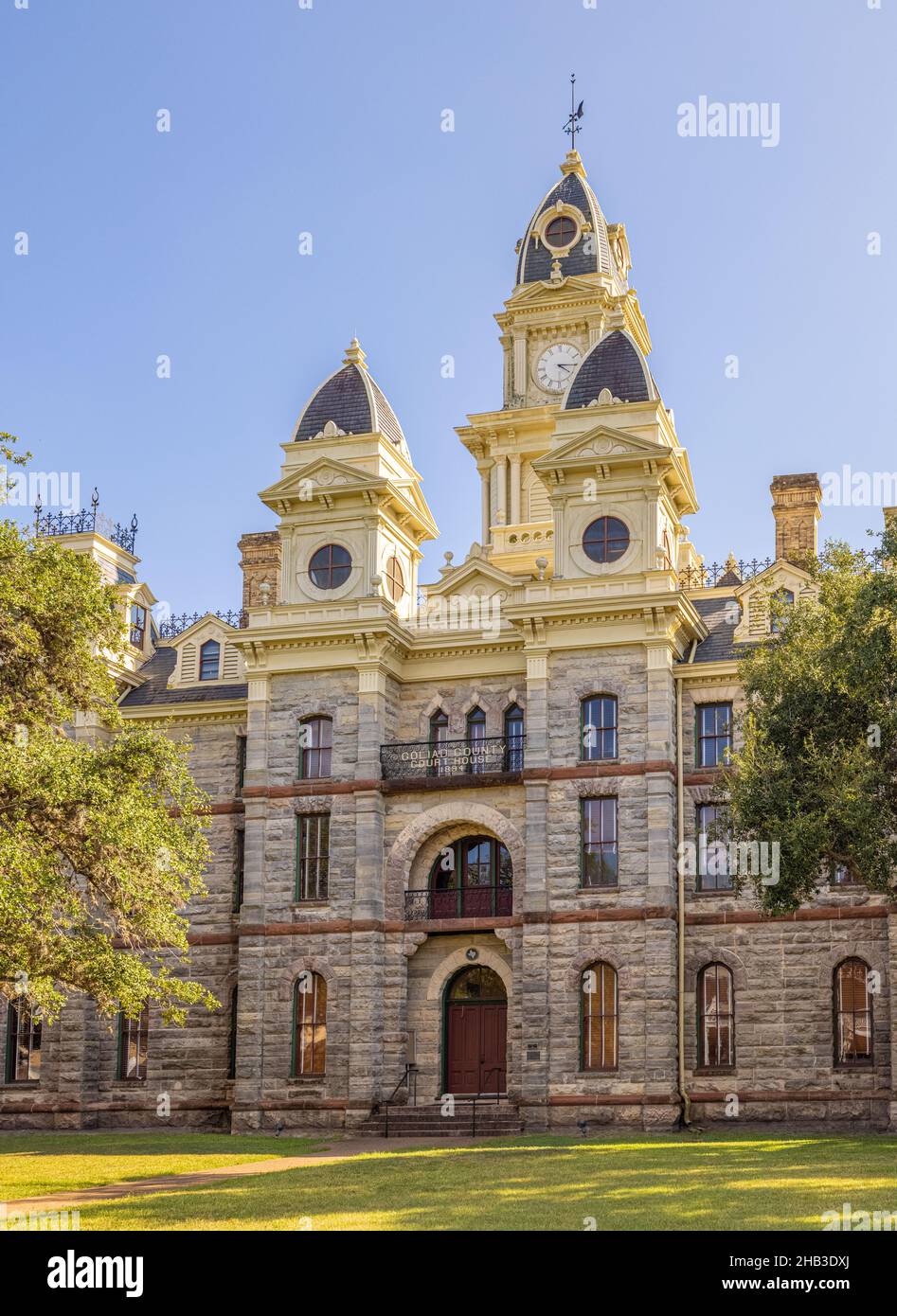 Goliad, Texas, USA - 20 settembre 2021: Lo storico tribunale della contea di Goliad Foto Stock