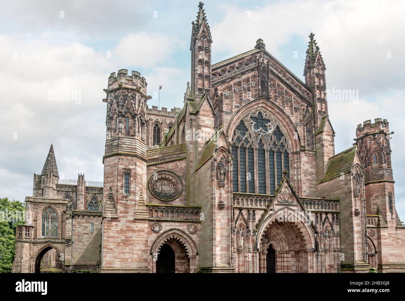 La Cattedrale di Hereford, Herefordshire, Inghilterra, risale al 1079 Foto Stock