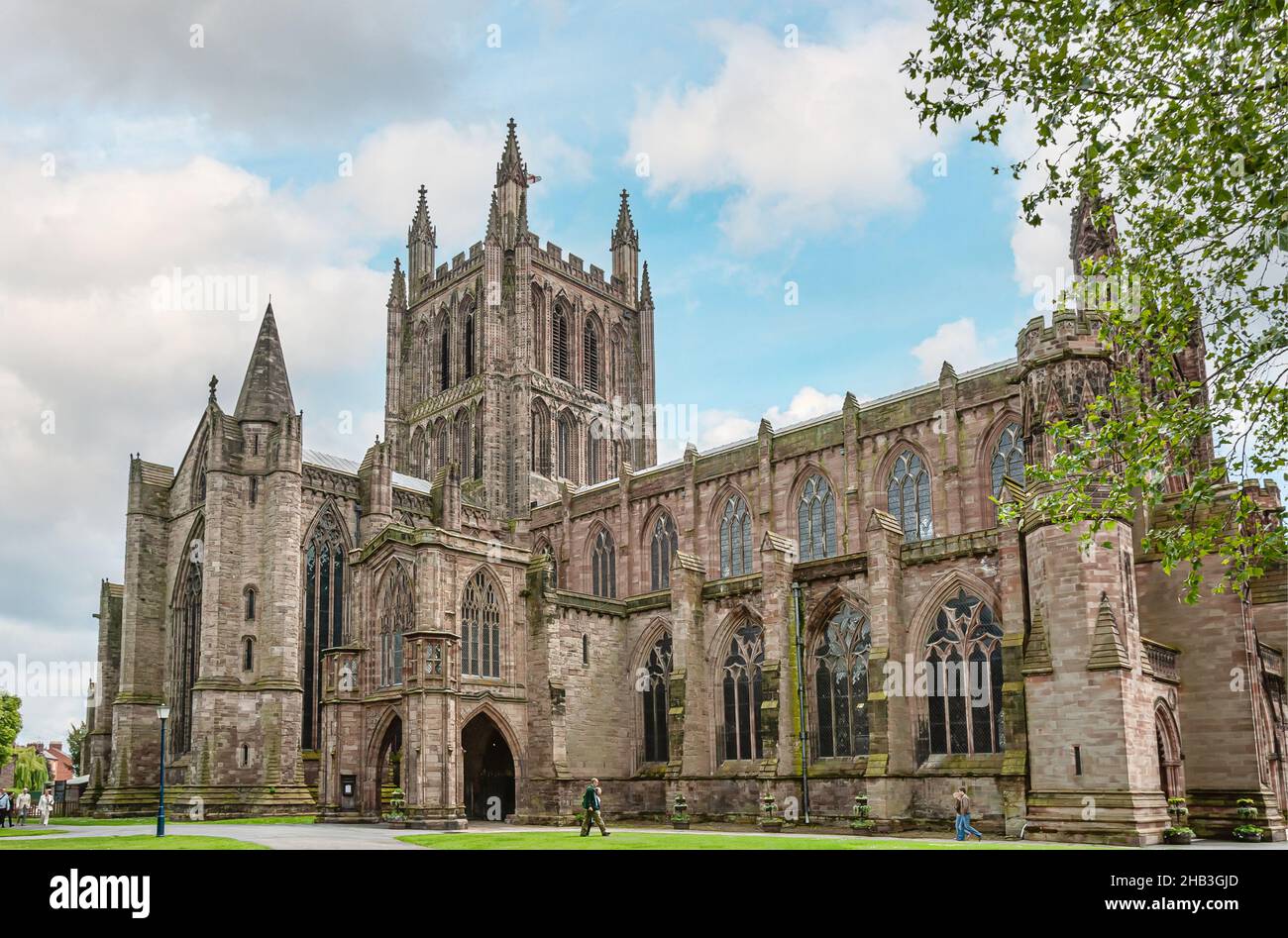 La Cattedrale di Hereford, Herefordshire, Inghilterra, risale al 1079 Foto Stock