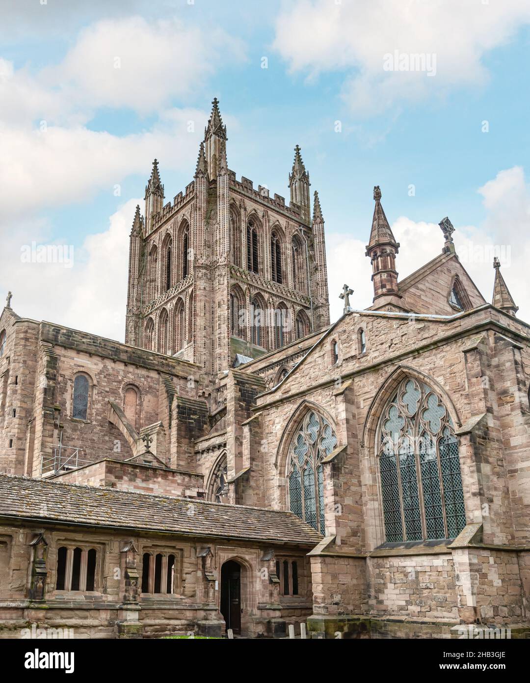 La Cattedrale di Hereford, Herefordshire, Inghilterra, risale al 1079 Foto Stock