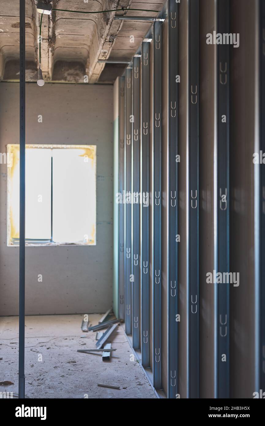 dettaglio di un muro in un cantiere Foto Stock