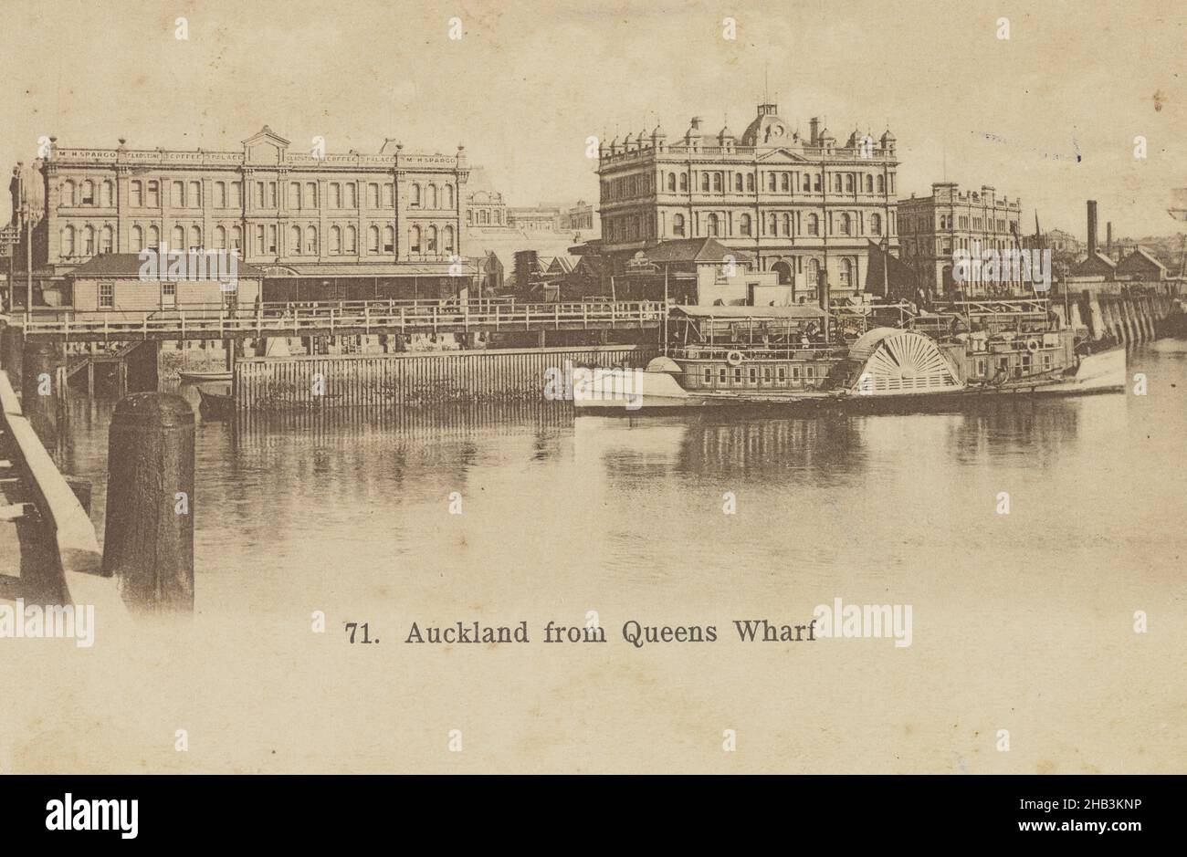 Auckland da Queens Wharf, Muir & Moodie studio, 1899, Auckland Foto Stock