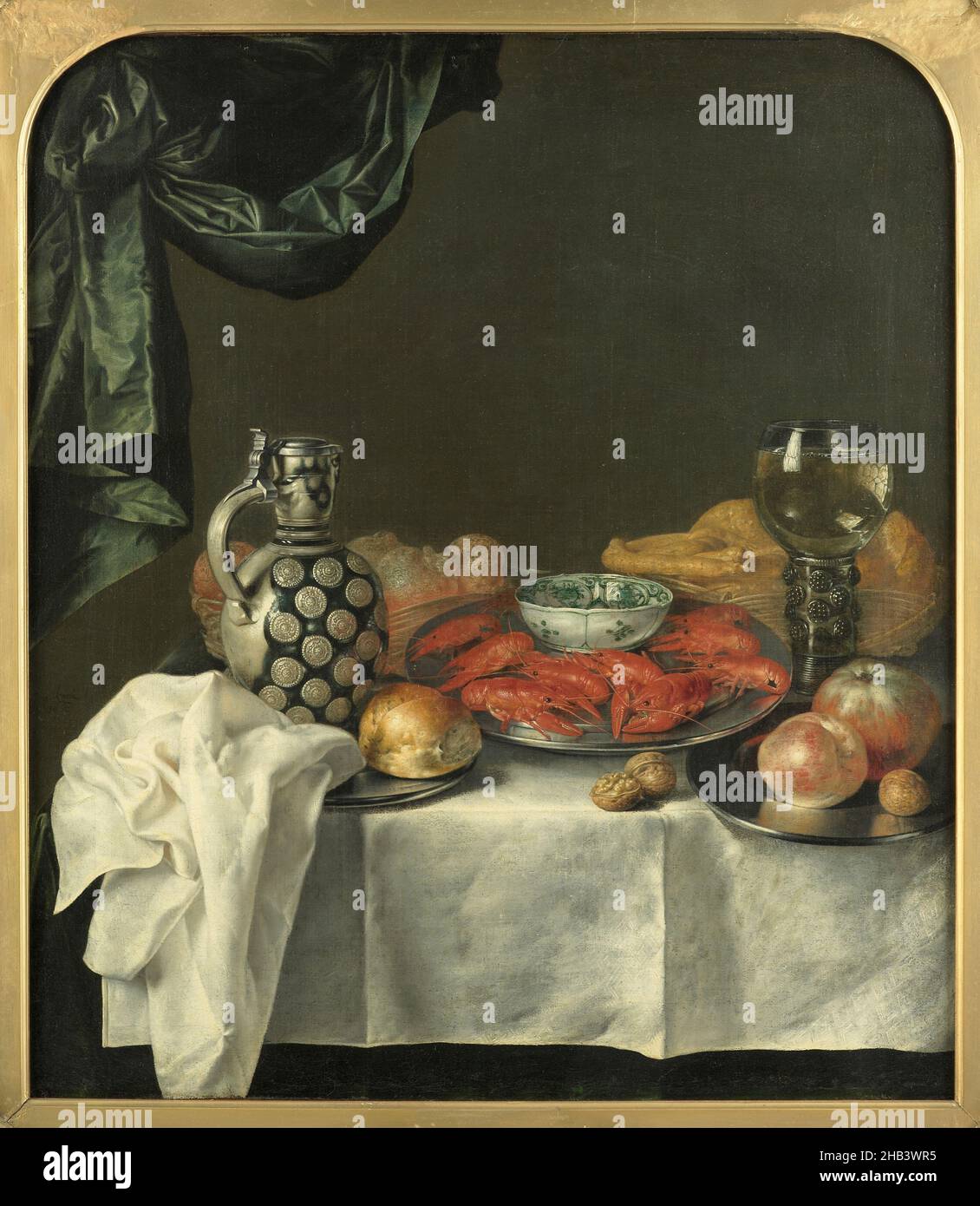 STILL LIFE, Unknown, artista, metà-fine del 17th secolo, Germania, Un uomo del primo ordine non mangia umile cavolo. Così, come la sua tavola brillerà d'oro e d'argento, così sarà anche splendida nei suoi cibi Foto Stock