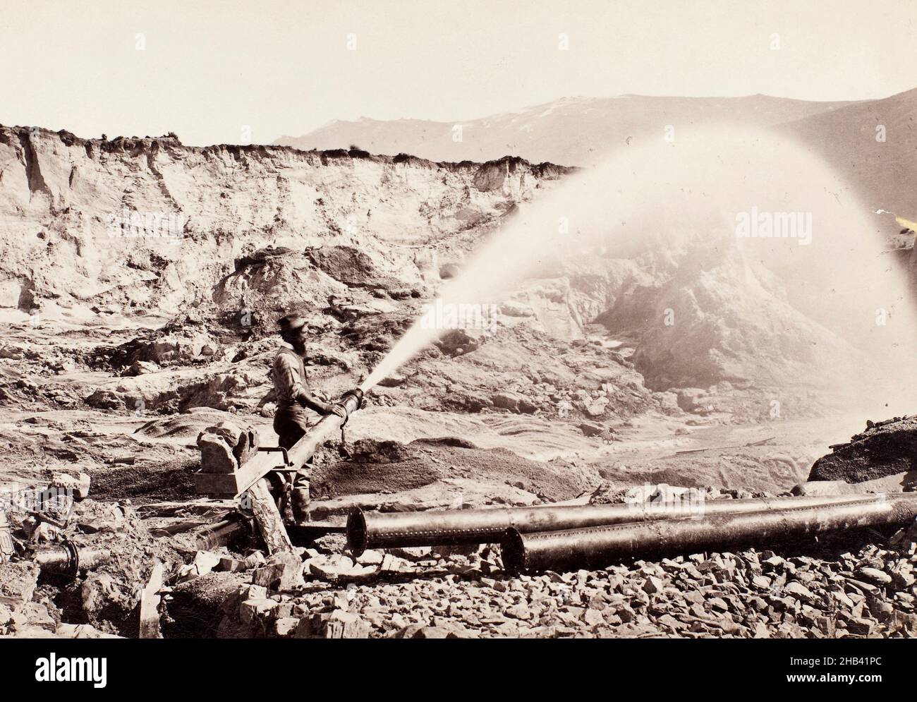 Saint Bathans, studio Burton Brothers, 1869, Otago Foto Stock