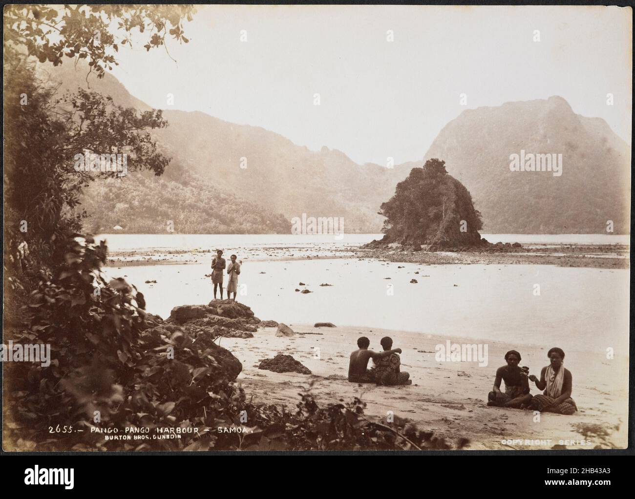 Pango Pango (sic) Harbour, Samoa, Burton Brothers studio, studio fotografico, 1884, Pago Pago, fotografia in bianco e nero Foto Stock