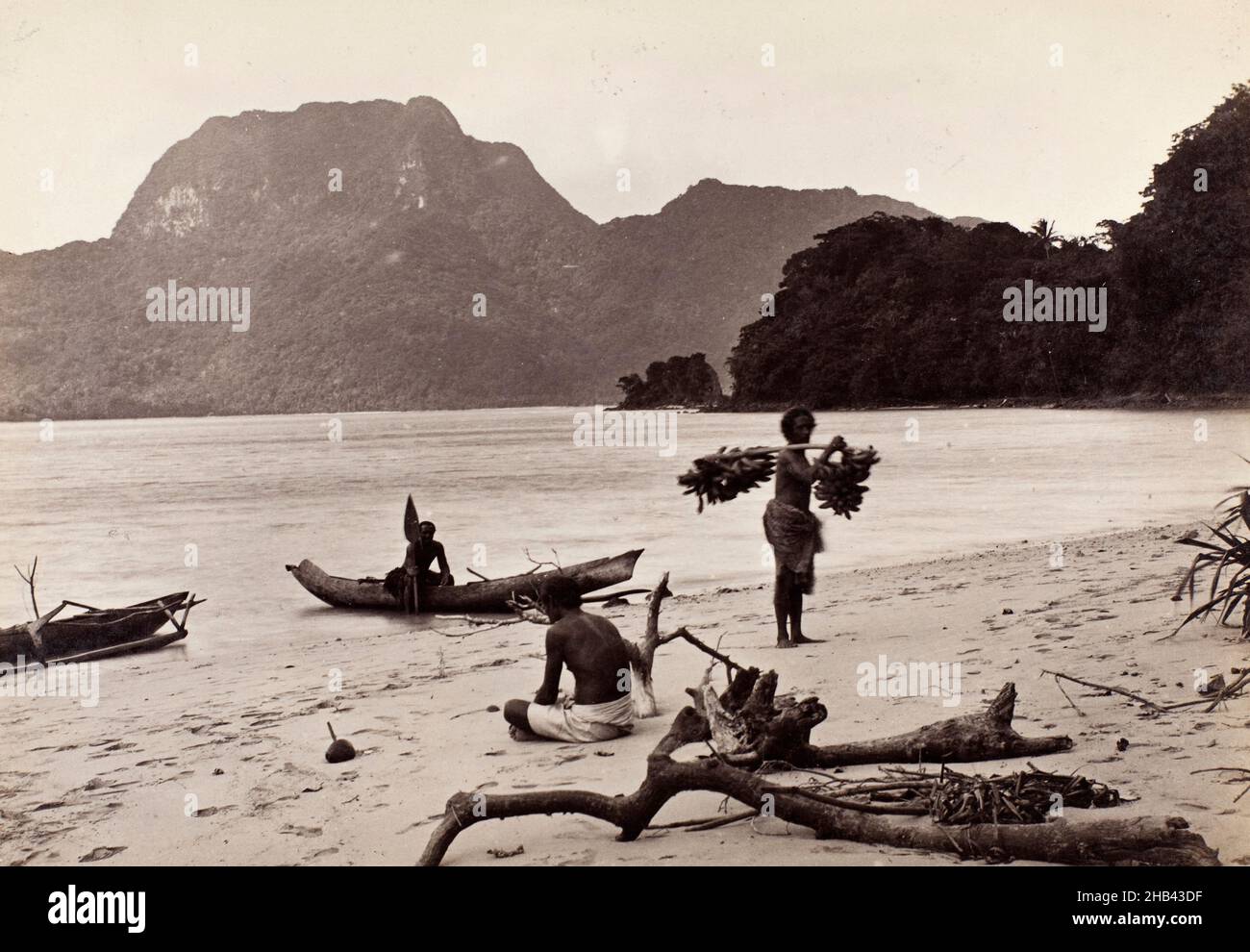 Pango Pango (sic) Harbour, Samoa, Burton Brothers studio, studio fotografico, luglio 1884, Dunedin, fotografia in bianco e nero Foto Stock