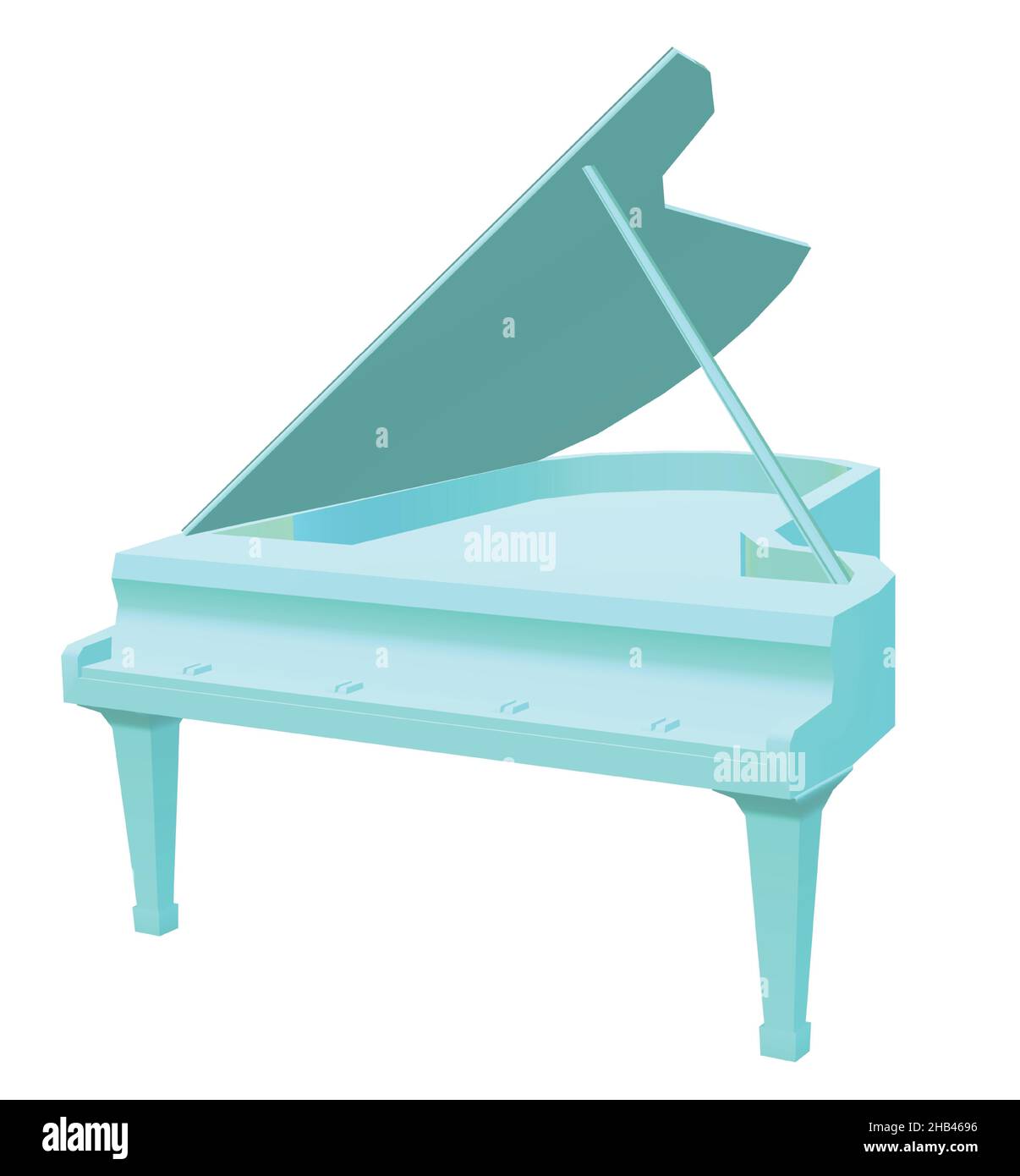 Aqua Grand piano Illustrazione Vettoriale