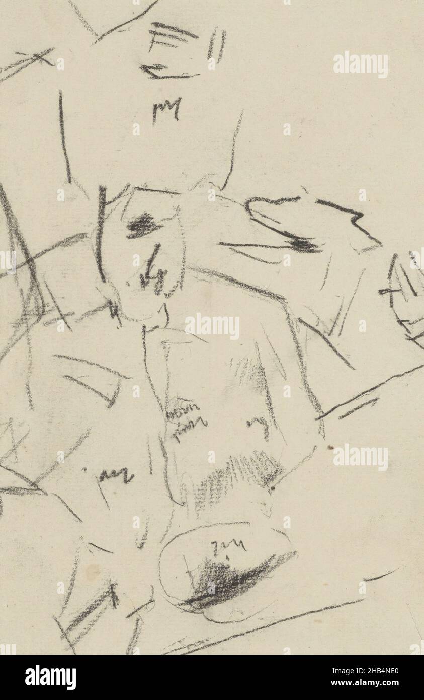 Pagina 9 da un libro di 15 pagine, figure, possibilmente in una carrozza aperta, disegnatore: George Hendrik Breitner, Amsterdam, 1886 - c. 1903, George Hendrik Breitner, 1886 - c. 1903 Foto Stock