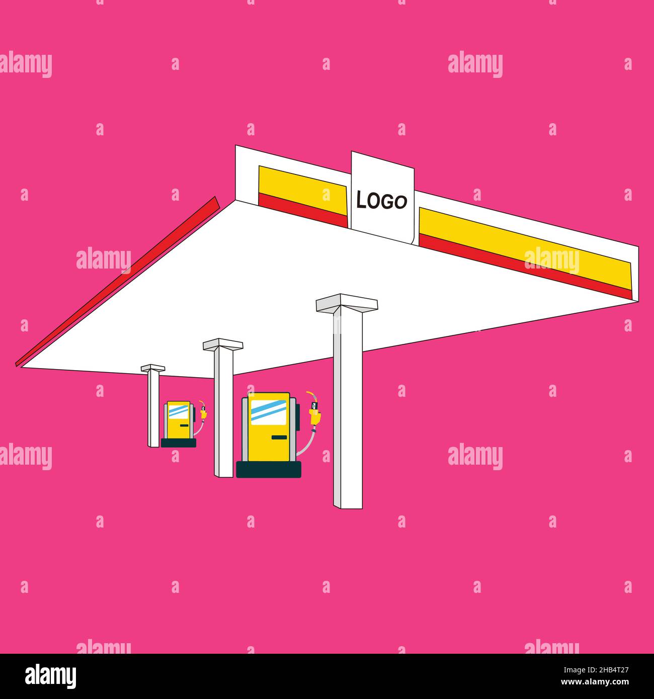 Vettore della stazione di benzina Illustrazione Vettoriale