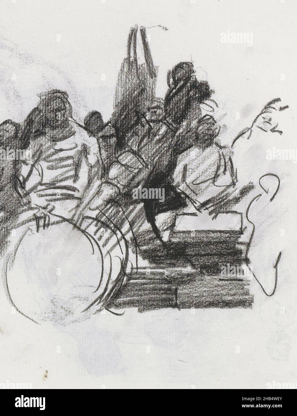 Forse uomini africani. Pagina 16 verso da schedario XIII con 25 pagine, Gruppo di musicisti seduti, Isaac Israels, 1875 - 1934 Foto Stock