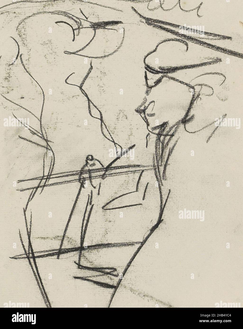 Pagina 30 e pagina 31 del libro di schizzo XXXII con 92 pagine., Gruppo donne, disegnatore: Isaac Israels, Amsterdam, c. 1886 - c. 1903 Isacco Israel, c. 1886 - c. 1903 Foto Stock