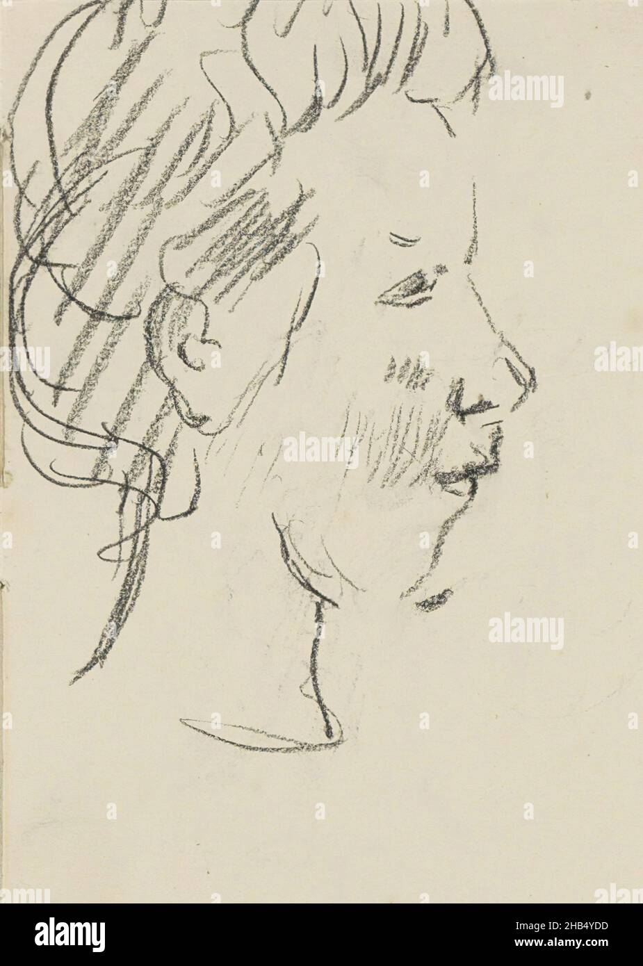 Pagina 54 da schedario XXXII con 92 pagine., testa femminile, in profilo, disegnatrice: Isaac Israels, Amsterdam, c. 1886 - c. 1903 Isacco Israel, c. 1886 - c. 1903 Foto Stock