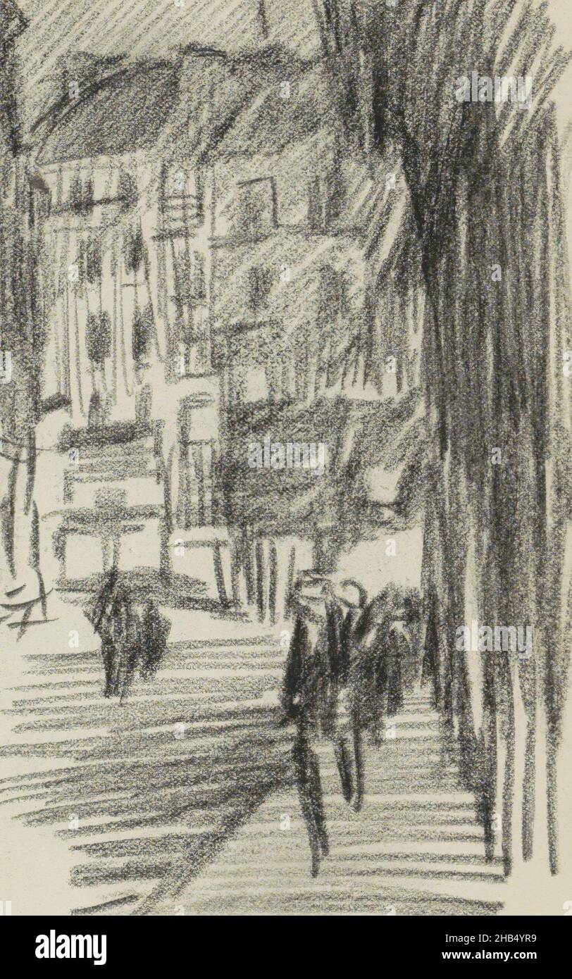 Pagina 31 e pagina 32 da bozzetto XXXIX con 51 pagine., figure per strada, possibilmente a Parigi., disegnatore: Isaac Israels, Parigi, 1887 - 1934, Isacco Israeli, 1887 - 1934 Foto Stock