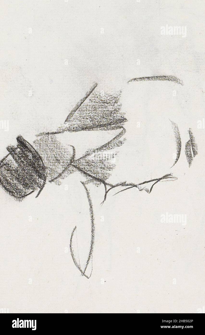 Pagina 31 dal libro di schizzo XLIV con 43 pagine, figura con sfera o cappello di cloche, disegnatore: Isaac Israels, l'Aia, (possibilmente), 1875 - 1934, Isacco Israel, 1875 - 1934 Foto Stock