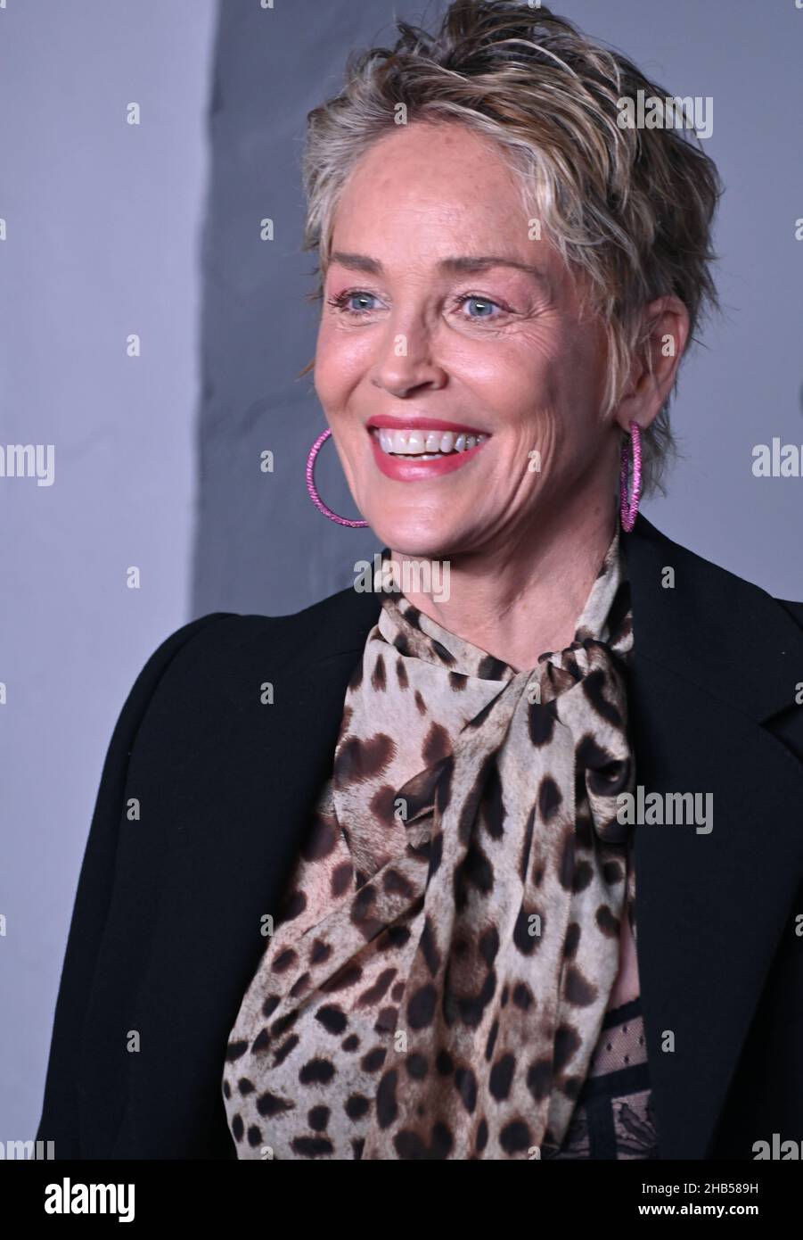 Los Angeles, Stati Uniti. 16th Dic 2021. LOS ANGELES, STATI UNITI. 16 dicembre 2021: Sharon Stone alla prima di 'la tragedia di Macbeth' al Directors Guild of America Theatre. Picture Credit: Paul Smith/Alamy Live News Foto Stock