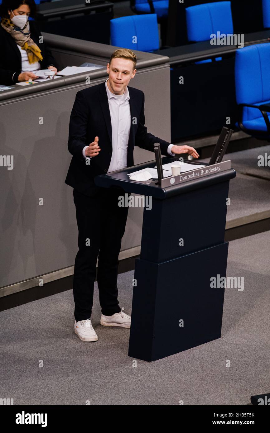 Berlino, Germania. 16th Dic 2021. Il politico tedesco Jakob Blankenburg. (Foto di Ralph Pache/PRESSCOV/Sipa USA) Credit: Sipa USA/Alamy Live News Foto Stock