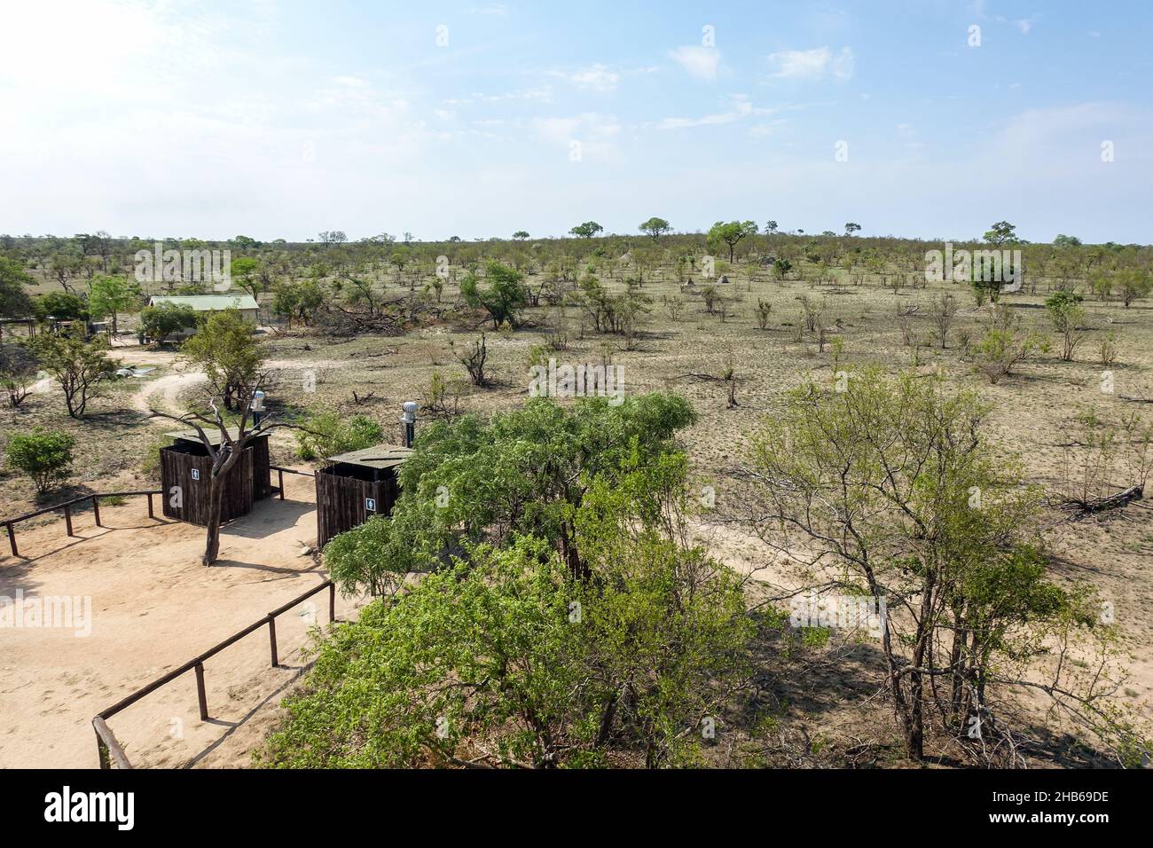 Strade sterrate nel Parco Nazionale di Kruger, Sudafrica Foto Stock