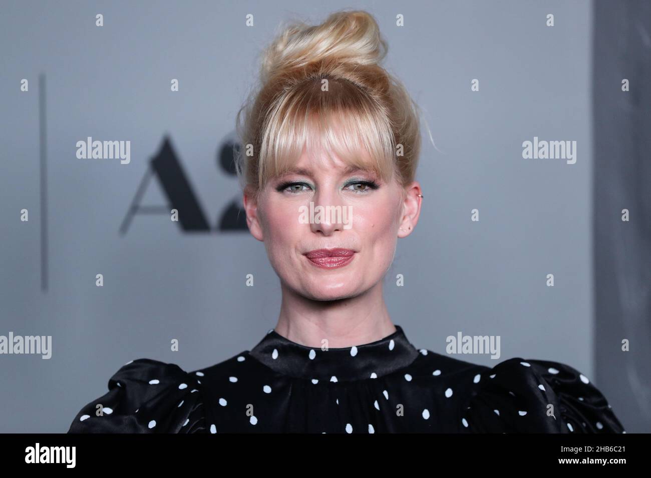 Los Angeles, Stati Uniti. 16th Dic 2021. LOS ANGELES, CALIFORNIA, USA - 16 DICEMBRE: L'attrice Emma King arriva al Los Angeles Premiere of Apple Original Films' e l'A24 'The Tragedy of Macbeth' tenuto presso il Directors Guild of America Theatre Complex il 16 dicembre 2021 a Los Angeles, California, USA. (Foto di Xavier Collin/Image Press Agency/Sipa USA) Credit: Sipa USA/Alamy Live News Foto Stock