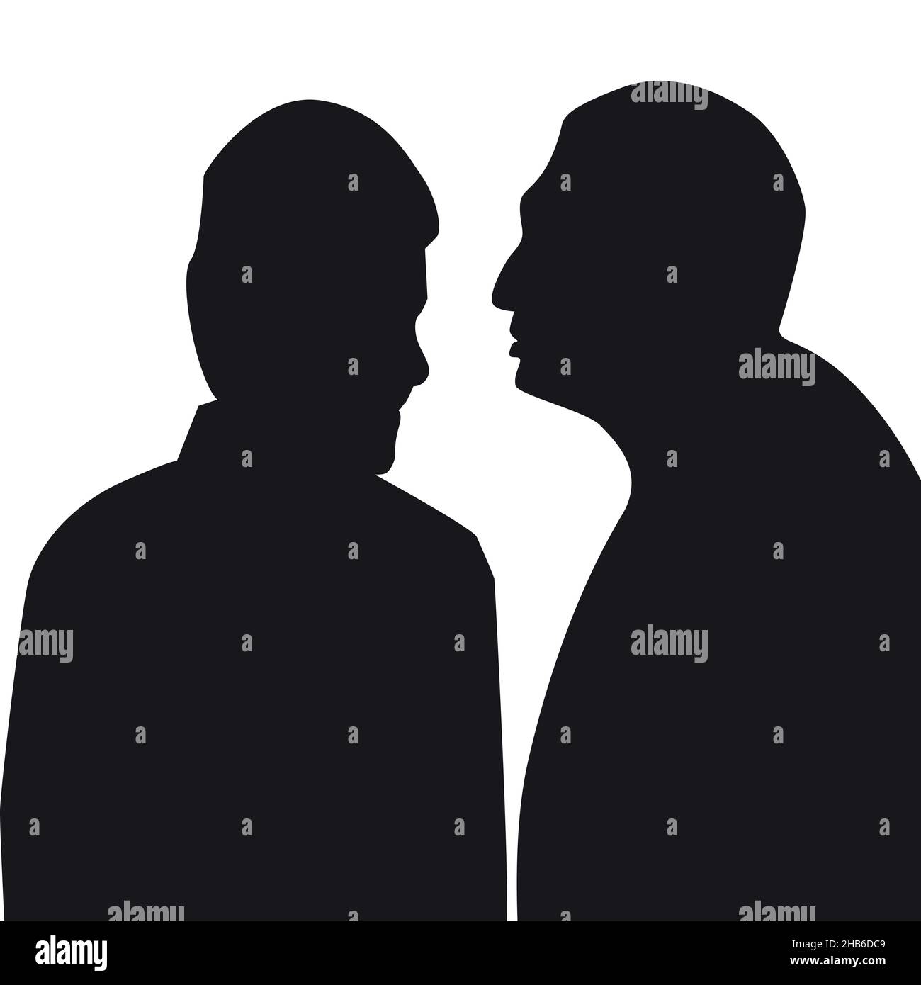 silhouette di persone che parlano su sfondo bianco. illustrazione vettoriale Illustrazione Vettoriale
