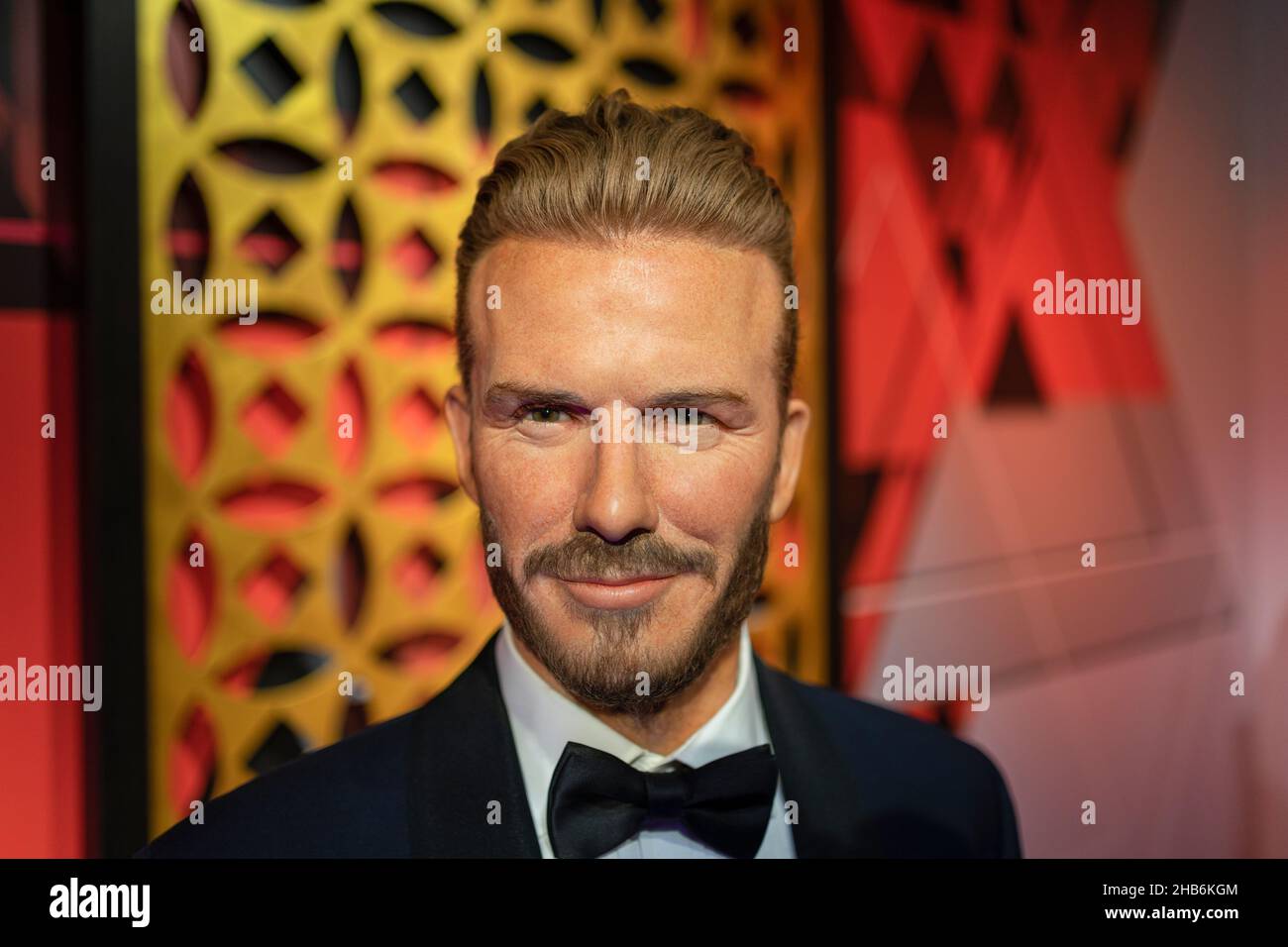 David Beckham scultura in cera al Madame Tussauds di Istanbul. David Beckham è un calciatore inglese. Foto Stock