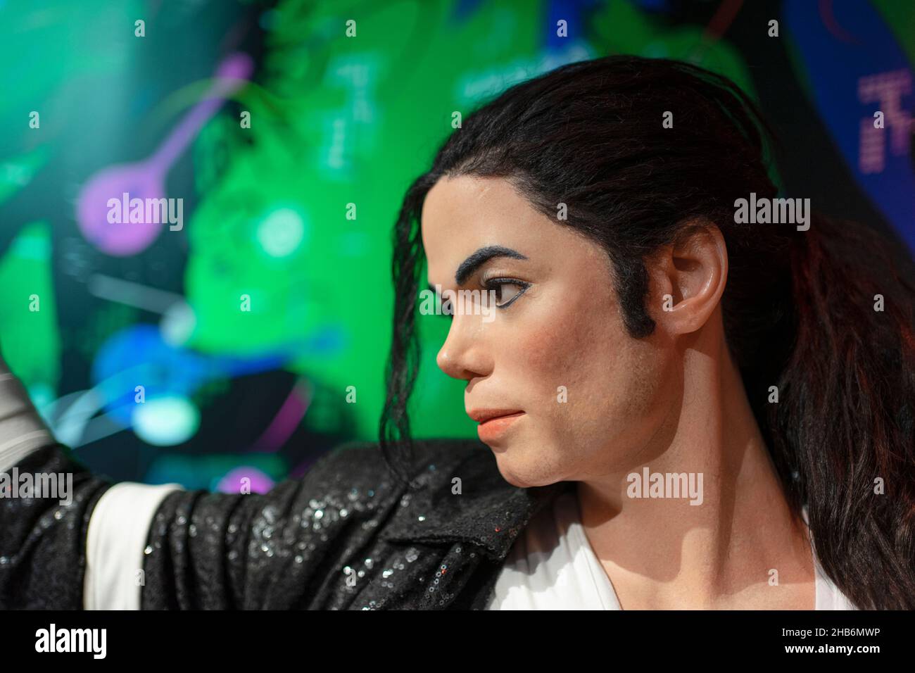 Scultura in cera Michael Jackson al Madame Tussauds di Istanbul. Michael Jackson era un cantante, cantautore e ballerino americano. Foto Stock