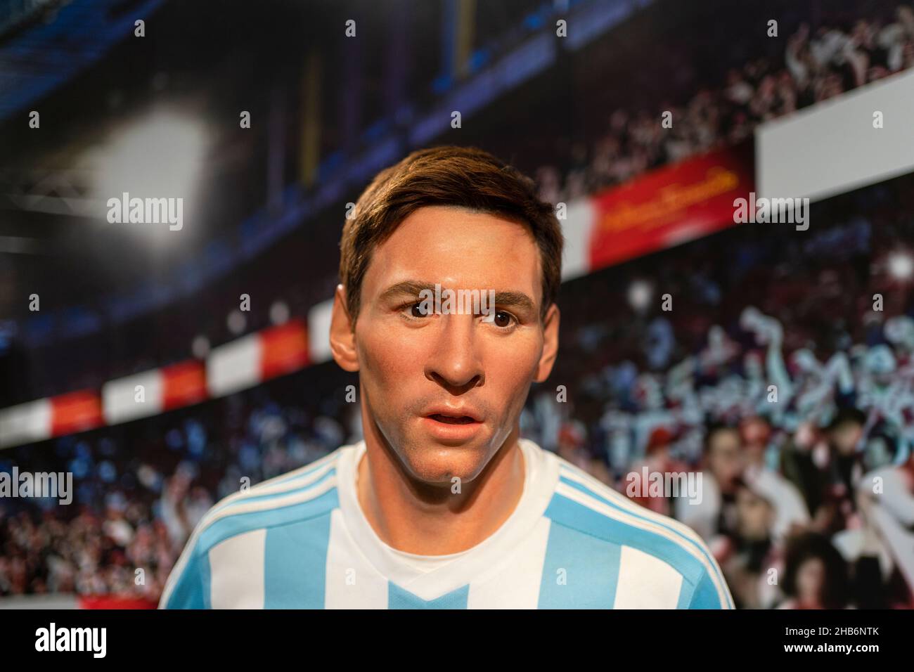 Scultura in cera Lionel messi al Madame Tussauds di Istanbul. Lionel messi è un calciatore professionista argentino. Foto Stock