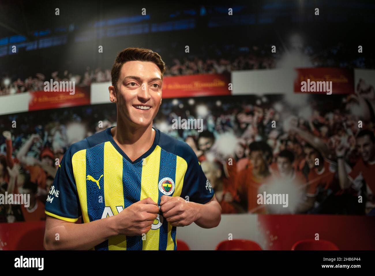 Scultura in cera Mesut Ozil al Madame Tussauds di Istanbul. Mesut Ozil è un calciatore professionista turco. Foto Stock