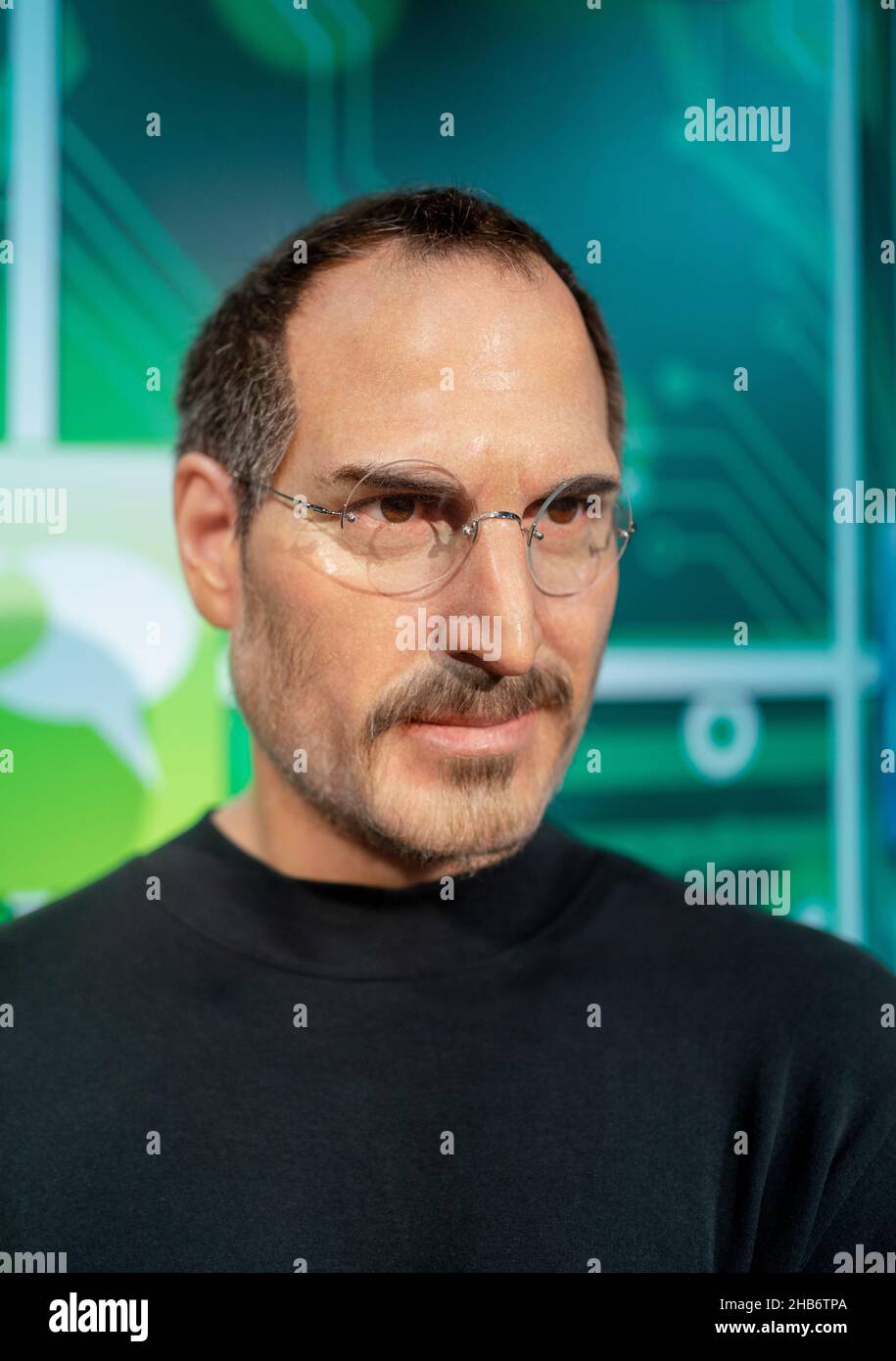 Steve Jobs ritratto in cera al Madame Tussauds di Istanbul. Foto Stock