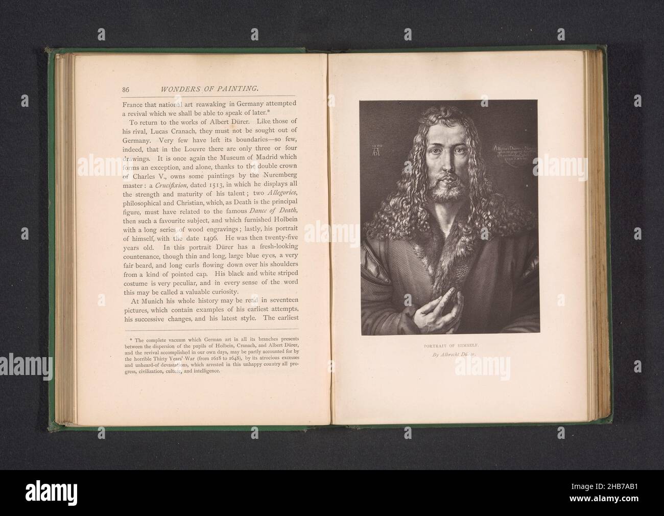 Fotoreproduzione di una stampa dopo un autoritratto di Albrecht Dürer, Ritratto di se stesso. Di Albrecht Dürer, costruttore: anonimo, anonimo, c. 1861 - pollici o prima del 1871, carta, altezza 124 mm x larghezza 95 mm Foto Stock