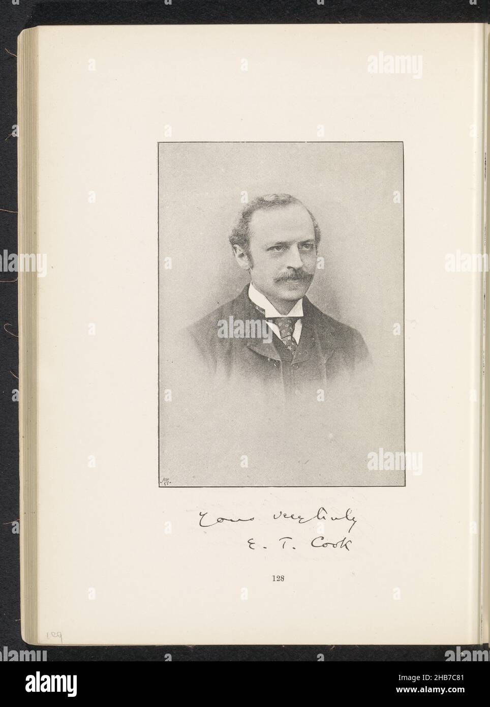Ritratto di Edward T. Cook, creatore: anonimo, c. 1881 - pollici o prima del 1891, carta, altezza 140 mm x larghezza 100 mm Foto Stock