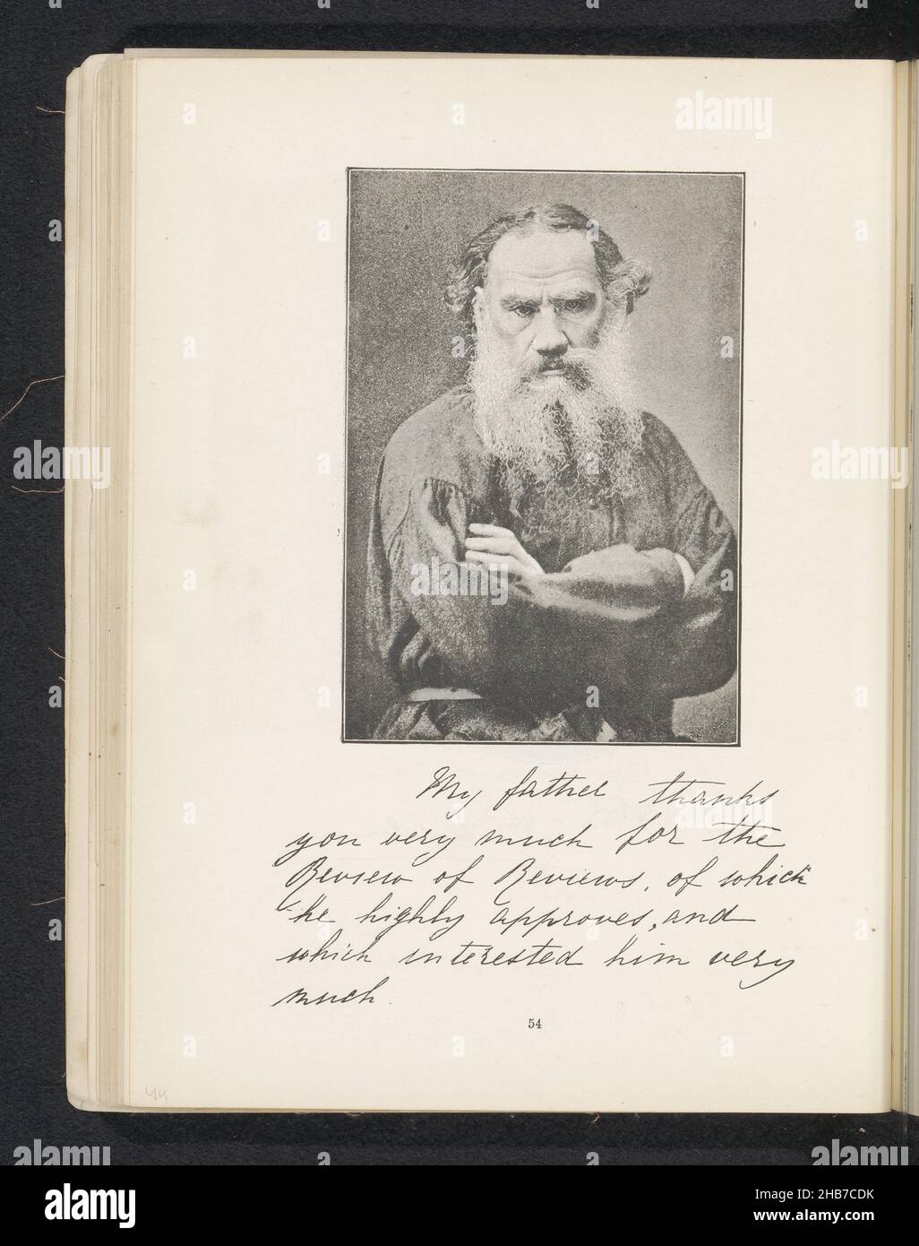 Ritratto di Lev Tolstoy, creatore: anonimo, c. 1881 - pollici o prima del 1891, carta, altezza 137 mm x larghezza 95 mm Foto Stock