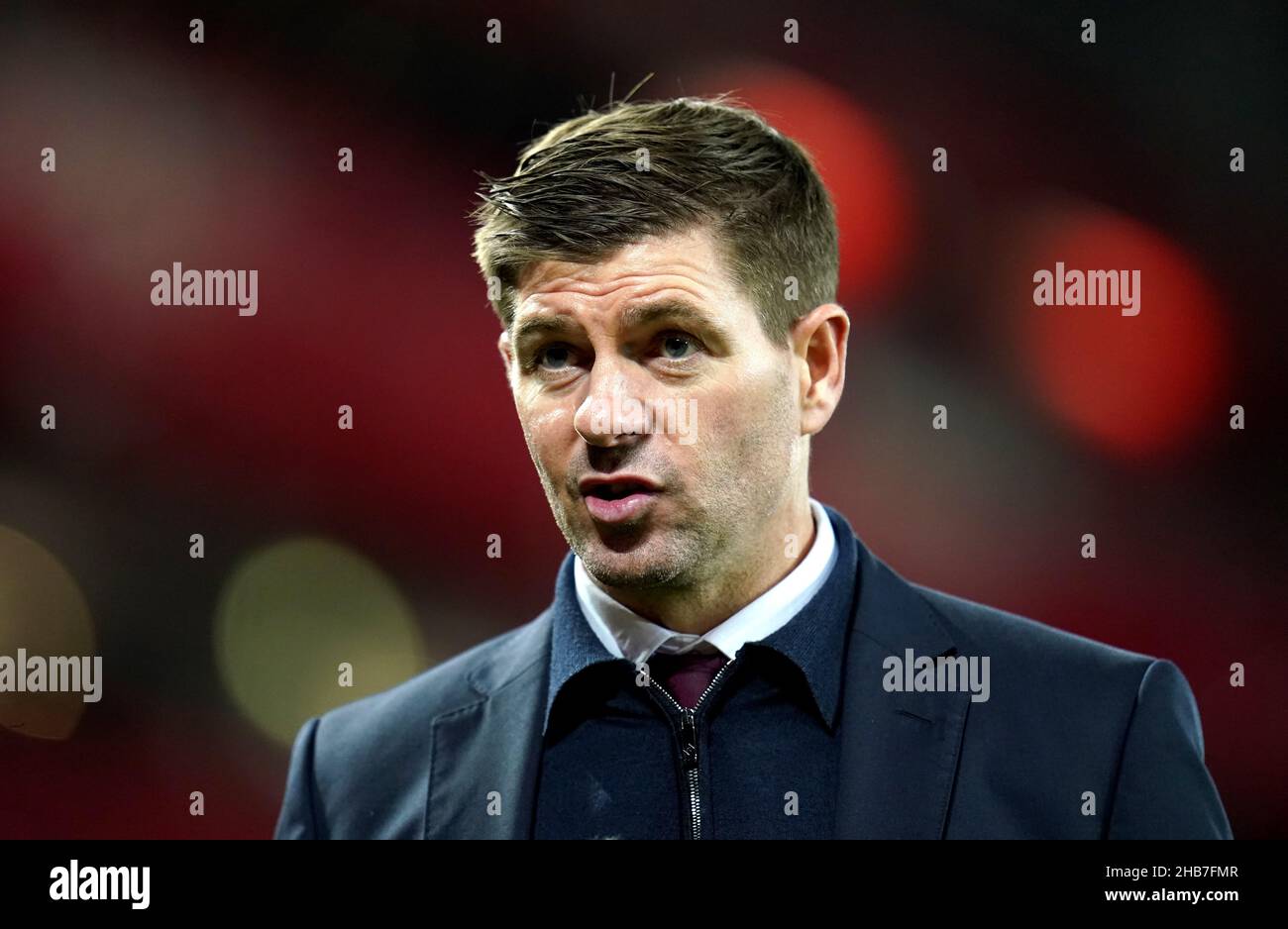 Foto del file datata 11-12-2021 del gestore di Aston Villa Steven Gerrard. I manager della Premier League si riuniranno lunedì per discutere dei protocolli Covid, ha rivelato Steven Gerrard, manager di Aston Villa. Data di emissione: Venerdì 17 dicembre 2021. Foto Stock