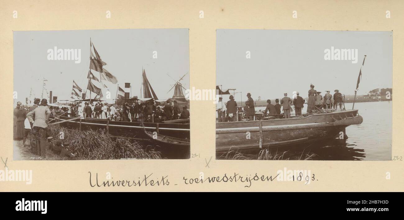 University Rowing Race, Foto 2 sulla pagina dell'album 28 dall'album Amsterdam 1890-1894., creatore: Hendrik Herman van den Berg, Amsterdam, in o dopo il 1890 - in o prima del 1894, supporto fotografico WZQTR Foto Stock