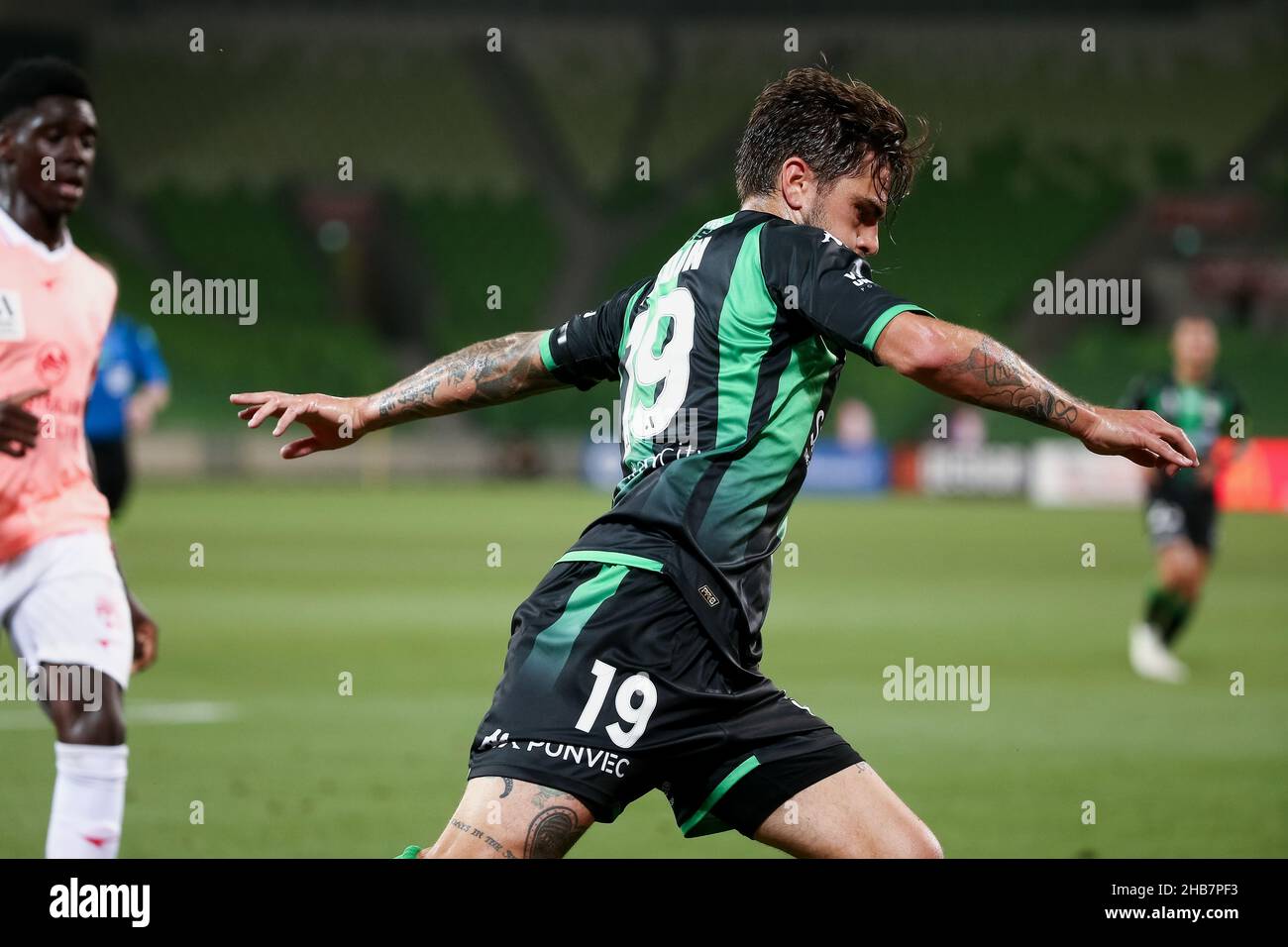 Melbourne, Australia, 17 dicembre 2021. Joshua Risdon del Western United durante il round 5 Della Partita di calcio A-League tra il Western United FC e Adelaide United all'AAMI Park il 17 dicembre 2021 a Melbourne, Australia. Credit: Dave Hewison/Speed Media/Alamy Live News Foto Stock
