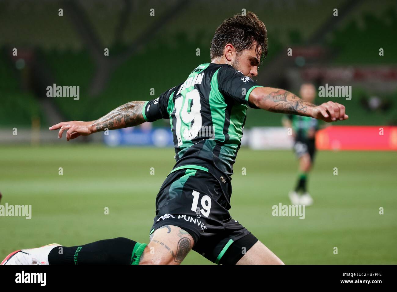 Melbourne, Australia, 17 dicembre 2021. Joshua Risdon del Western United durante il round 5 Della Partita di calcio A-League tra il Western United FC e Adelaide United all'AAMI Park il 17 dicembre 2021 a Melbourne, Australia. Credit: Dave Hewison/Speed Media/Alamy Live News Foto Stock